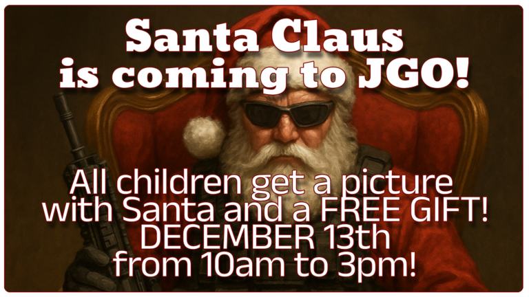 Santa is coming to JGO!!! Bring your children and take a picture with Santa!!! All children participating receiving a picture and a free gift! Fun for the whole family Saturday, December 13th from 10am to 3pm!!!
